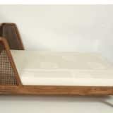 Ehebett aus Holz mit Wiener Geflecht oder Rattan
