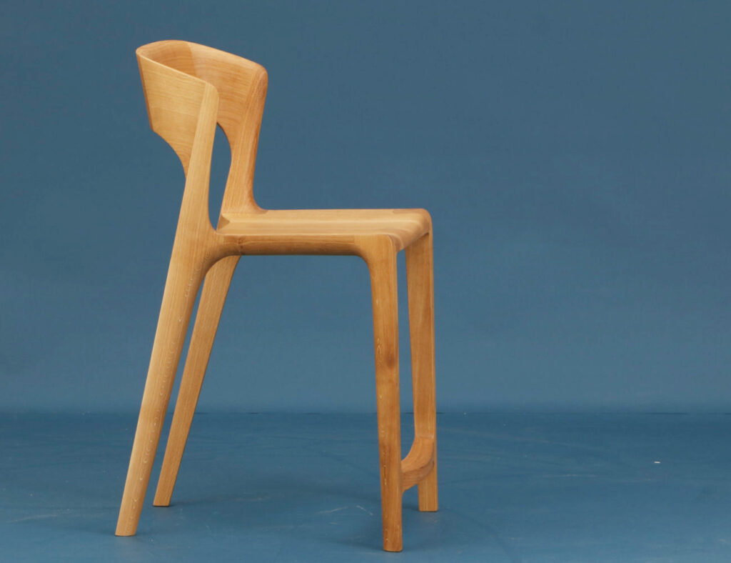 Barstool made from massive wood