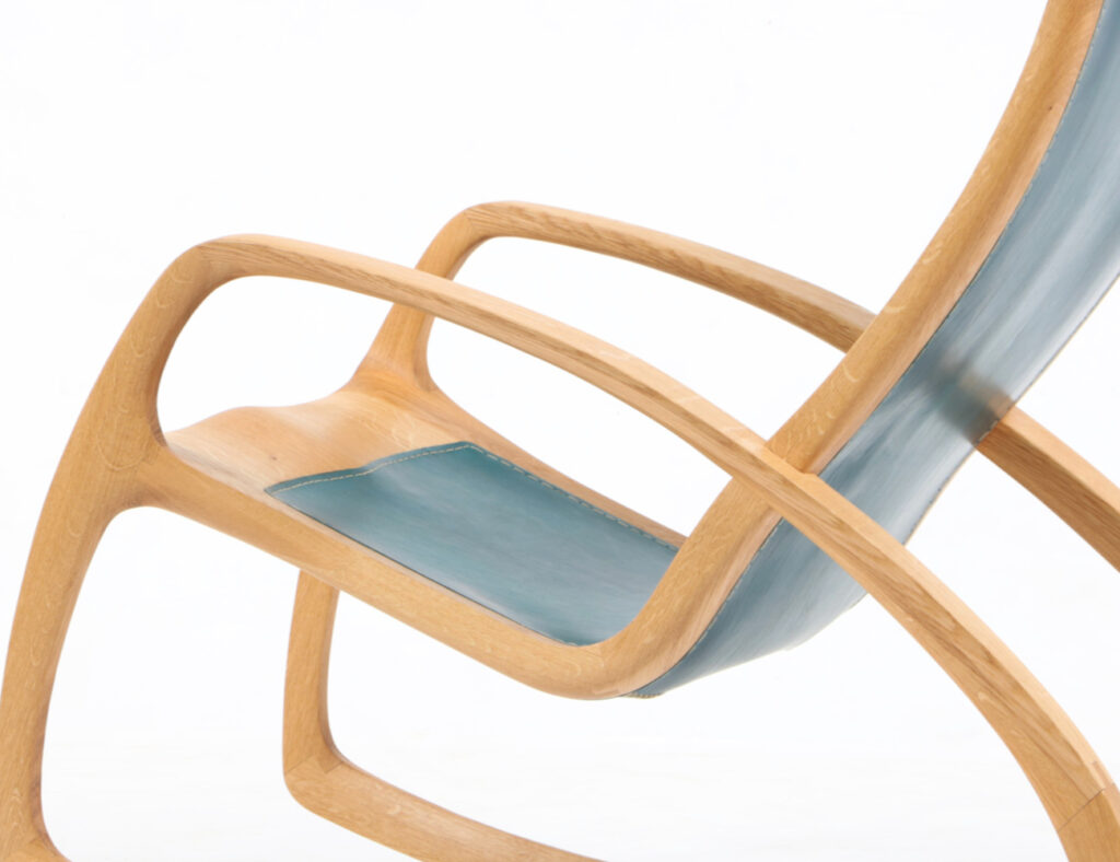 Detail Sitzfläche und Armlehne - Schaukelstuhl